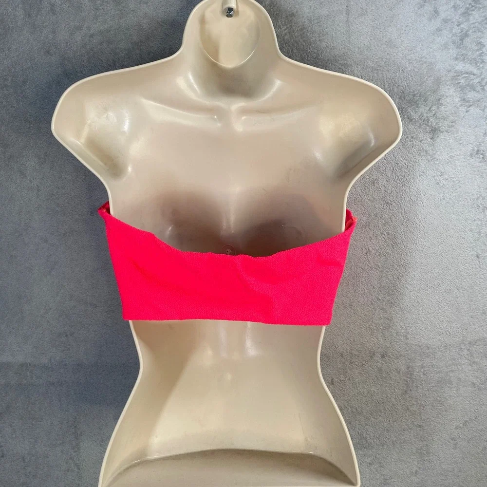 JMP The Label Bikini Top Womens‎ Large Neon Pink Cut Out Bandeau Strapless Beach